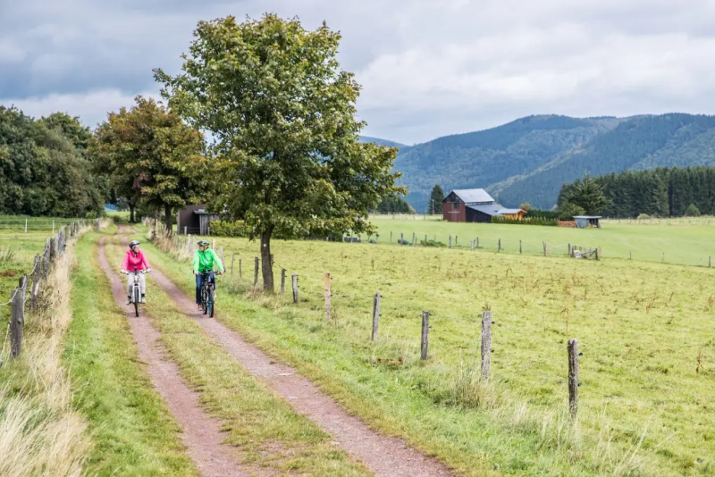 Fietsen door het groene landschap van Winterberg