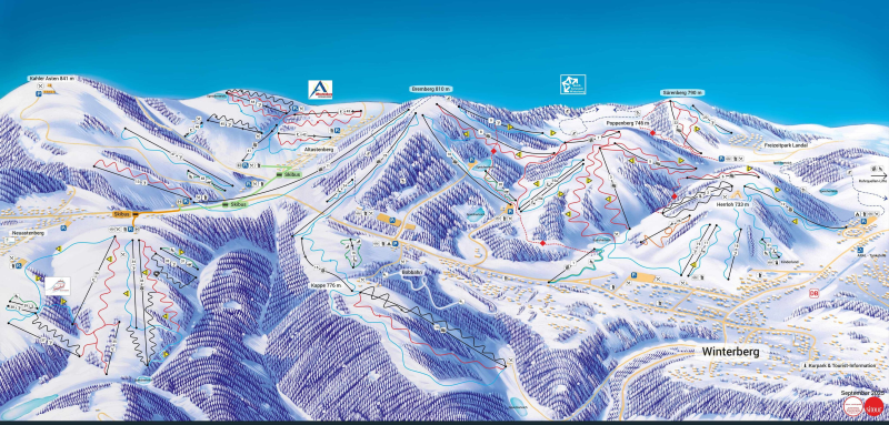 Pistekaart van het skigebied Winterberg