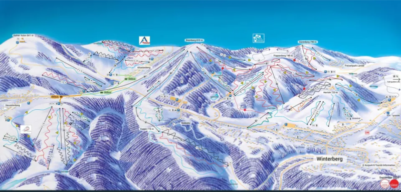 Pistekaart van het skigebied Winterberg